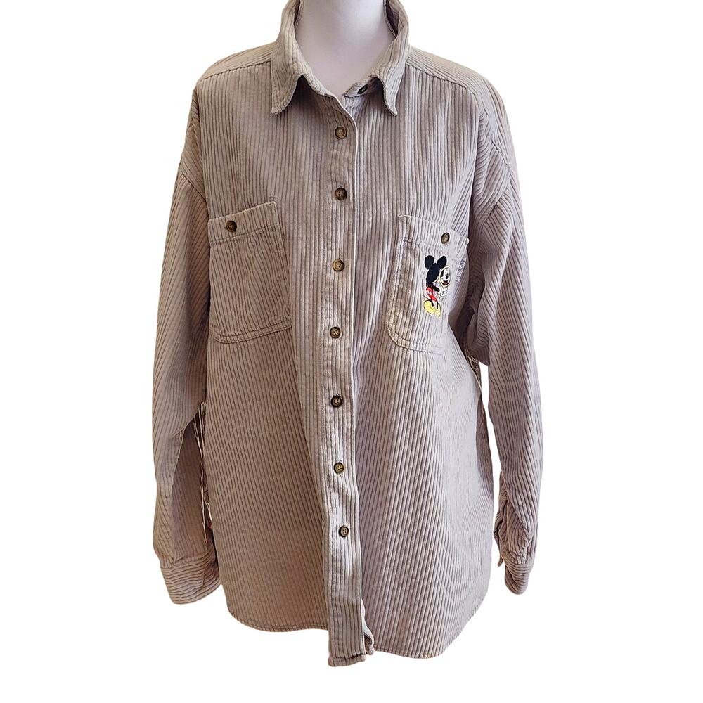 Vintage 1990s Mickey Unlimited Cream Corduroy Overshirt Size XL